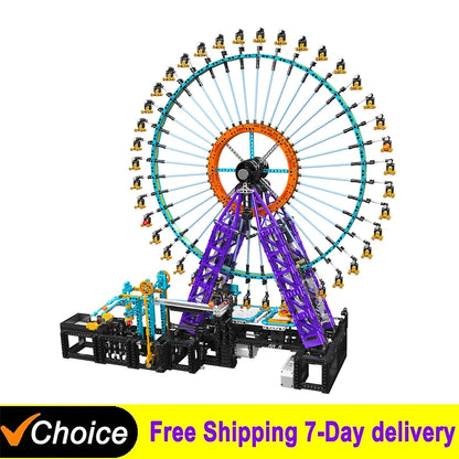 The Great Ball Transportation Assembly Toys The Motorized Ball Ferris Wheel Building Block Desktop Ornament Brick Set Boys Gifts