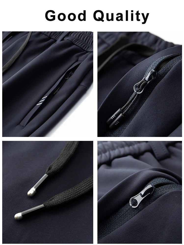 2024 Autumn Winter Men Sweatpants Fleece Liner Warm Straight Track Pants Sportswear Casual Male Long Trousers Plus Size 8XL