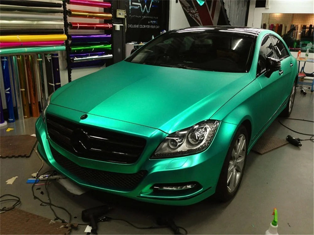 Multiple Colors Ice Metallic Matte Chrome Vinyl Car Wrap Film with Air Release Satin Car Stickers Foil