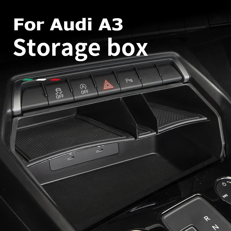 LHD ABS Storage Organizer for Audi A3 S3 8Y 2022 2021 2020 Sedan Hatchback Limousine Sportback Car Interior Accessories