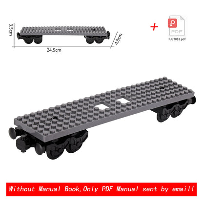 26cm Retro Double-Deck Passenger Train Car Building Blocks Model Green Gray Classic Train Display Toy for Hobbyists
