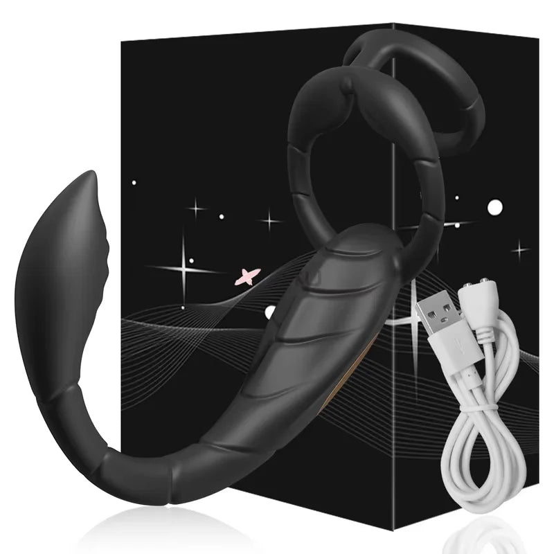 Cock Ring Prostate Vibrator for Men Male Double Ring Anal Plug Vibrating Delay Ejaculation Male Masturbator Sex Toys for Men 18+