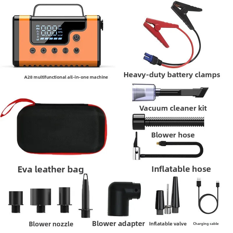 Multifunctional Cars Emergency Start Power Supply Three-in-one Car Air Pump Vacuum Cleaner Portable Professional Jump Starter