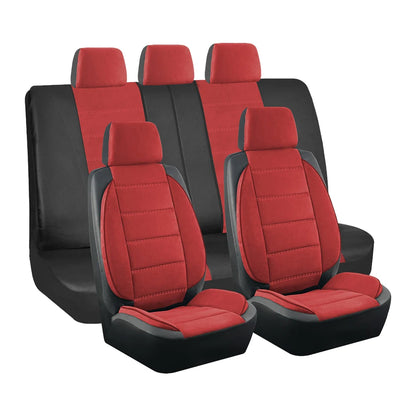 NEW Car Seat Covers Suede and Leather Stitching Seat Covers Universal Size Fit for Car SUV Truck Vans Accessories Interior