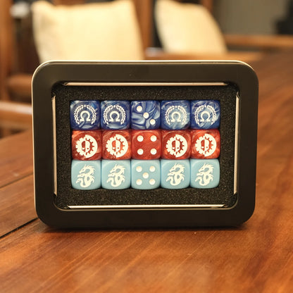 15PCS 16mm/0.63inch D6 Wargaming Dice Set for Tabletop Miniatures Game, Damage Tracking,Army Faction Themed Dice Tokens