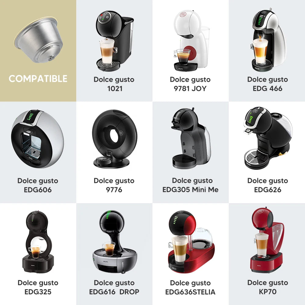 Refillable Milk & Coffee Capsule for Nescafe Dolce Gusto Stainless Steel Reusable Coffee Pod Filters for Picolo xs  Machine