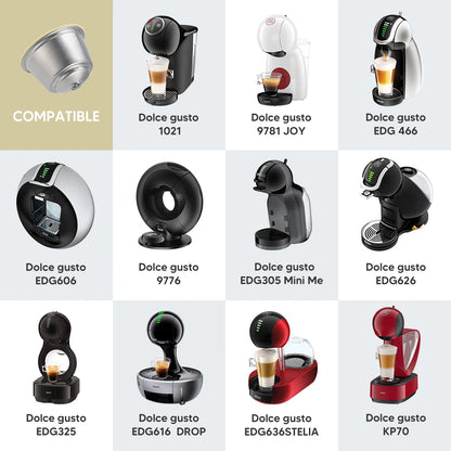 Refillable Milk & Coffee Capsule for Nescafe Dolce Gusto Stainless Steel Reusable Coffee Pod Filters for Picolo xs  Machine