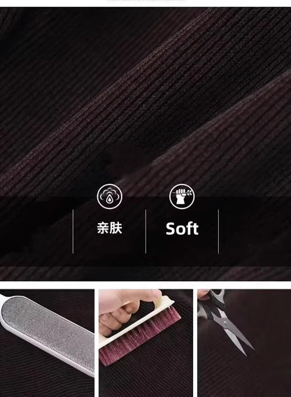 High Waist Flannel Lined Thickened Corduroy Pants for Women Autumn Winter Casual Harlan Pants Versatile Comfortable Cotton Pants