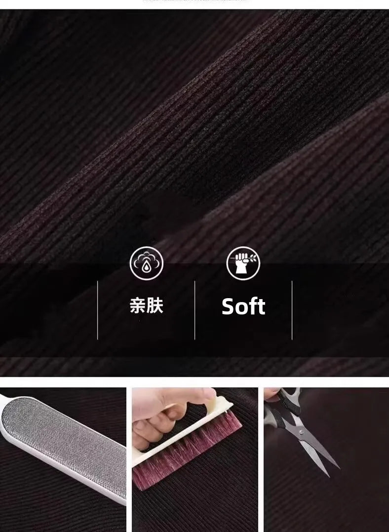 Women's Autumn Winter Thickened Corduroy Straight Leg Pants High Waist Elastic Closure Warm Casual Trousers Fashionable