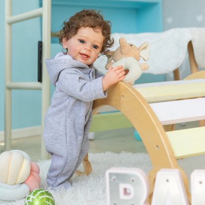 NPK 55CM Reborn Baby Boy Doll Full Body Soft Silicone Real Touch Yannik Children's Bath Toy Waterproof Ideal Gift