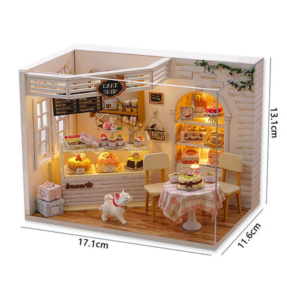 DIY Wooden Miniature Doll House Kit 3D Puzzle Assembly Building Kits With Furniture Decoration Dollhouse Toys For Birthday Gifts