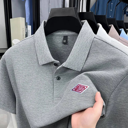 Men's 100% Cotton Polo Shirt -2026 Summer Fashion Casual Short Sleeve, Breathable Lapel Tee，27 Colors, Ideal for Golf and Sports