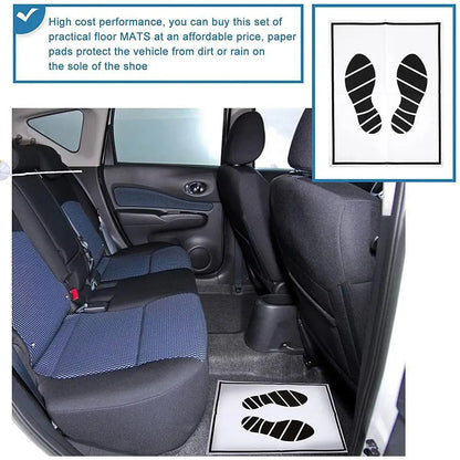 25/50/100pcs Mats Floor Paper Car Cars Automotive Vehicle Waterproof Print Disposable Mat Protector Shoe