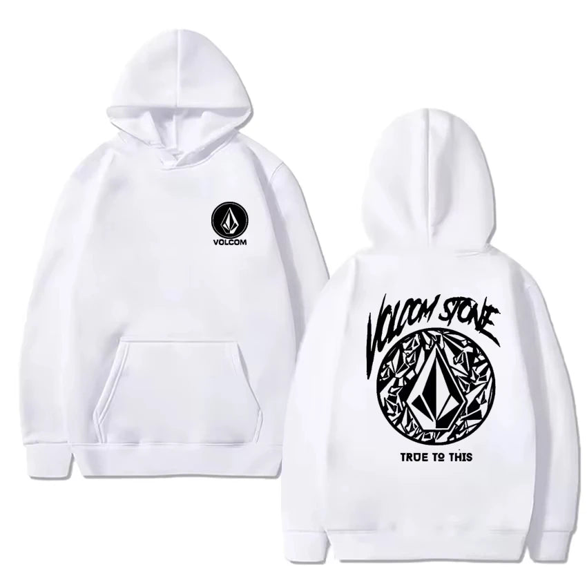Volcom Stone Double Print Autumn Winter Warm Cotton street style Men's Fleece Hoodie Outdoor Commuter Men's Top High Elastic tos