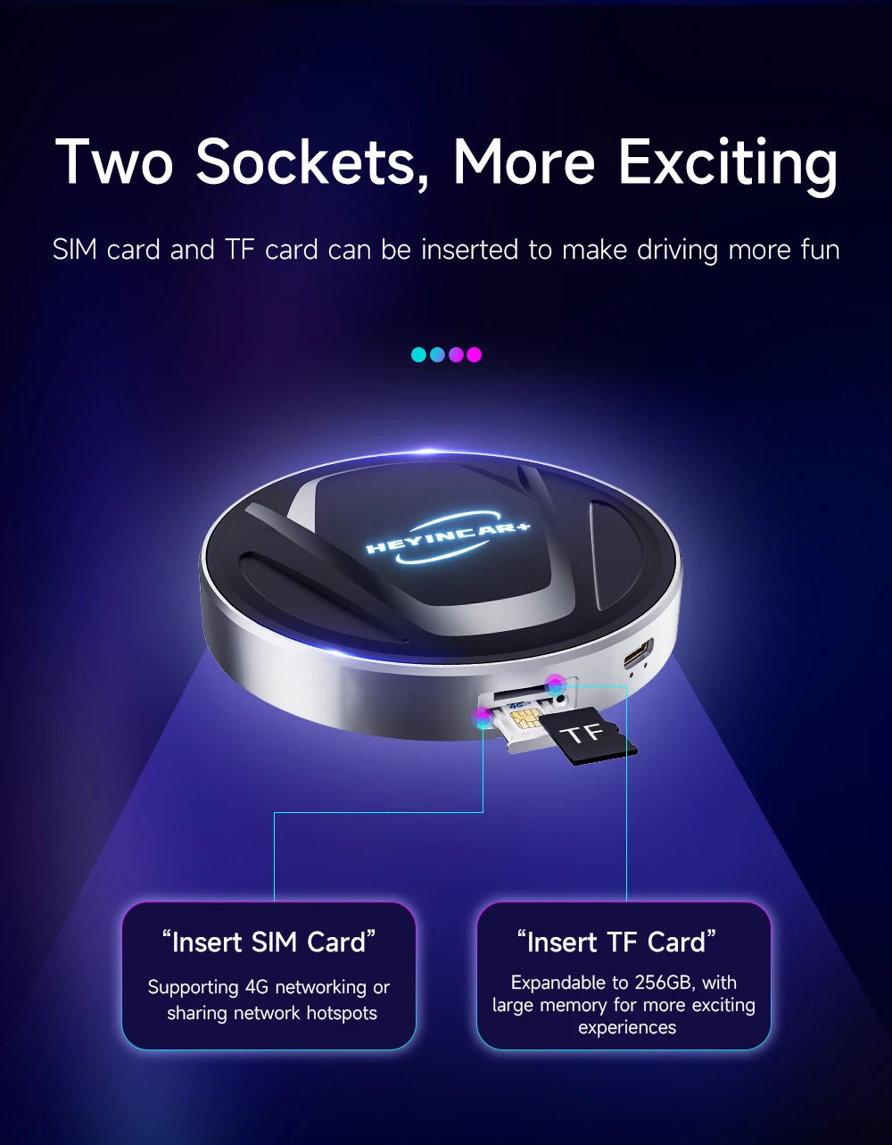 Android 13 HEYINCAR CarPlay AI Box Qualcomm SM6225 Wireless CarPlay Android Auto Smart TV Box For Netflix YouTube 4+64G 8+128G