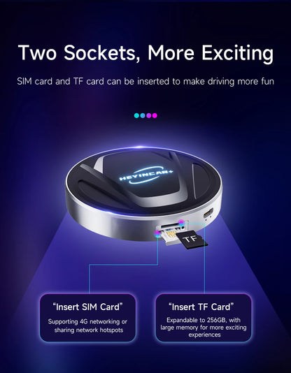 Android 13 HEYINCAR CarPlay AI Box Qualcomm SM6225 Wireless CarPlay Android Auto Smart TV Box For Netflix YouTube 4+64G 8+128G