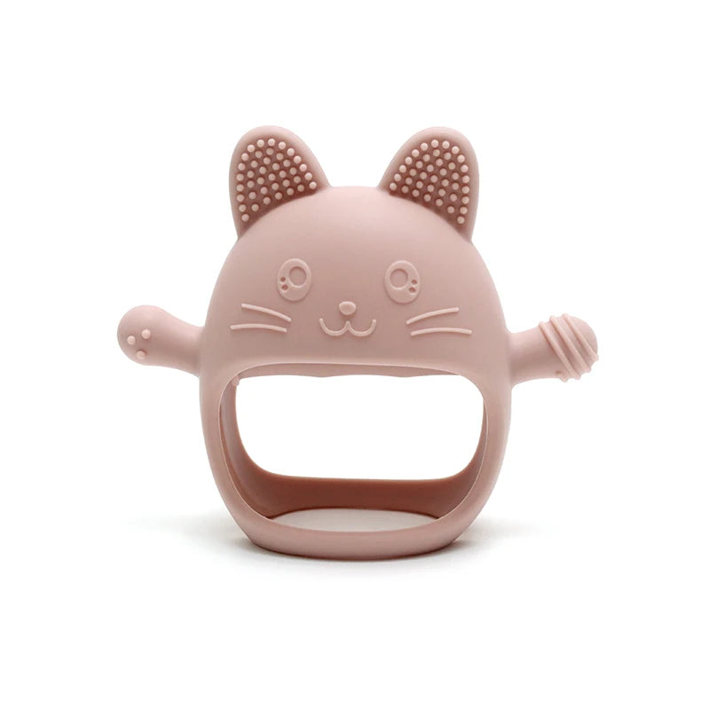 Anti-drop Wristband Baby Teether Silicone Bear Moon Star Teething Toy Non-slip Handheld Teether for Newborn Babies