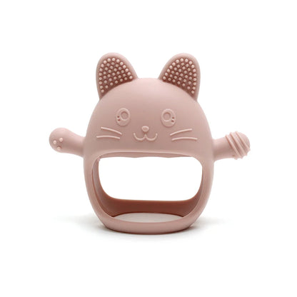 Anti-drop Wristband Baby Teether Silicone Bear Moon Star Teething Toy Non-slip Handheld Teether for Newborn Babies