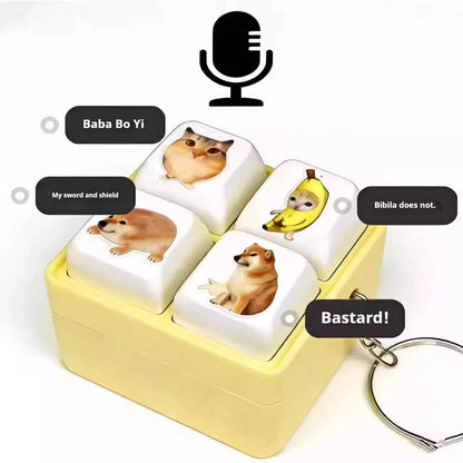 Black Mamba Voice Keychain LED Sound Pendant Classic Quotes Talking Button Stress Relief Toy Gift For Fans Car Backpack Hanging