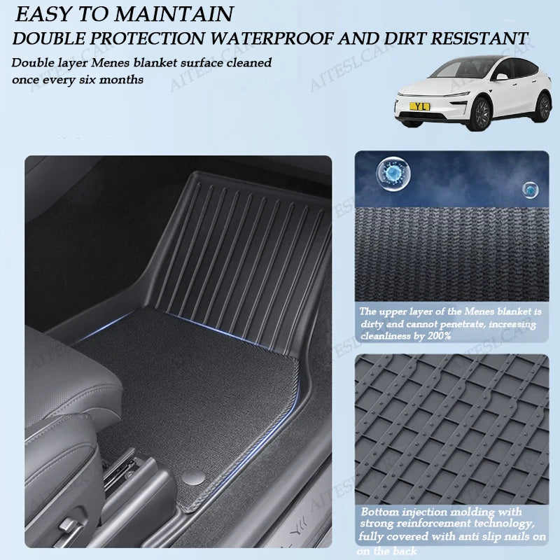 Custom TPE Car Floor Mats For Tesla Model YL Full Coverage Waterproof Anti-slip Durable All Weather Auto Foot Liners Car Interio
