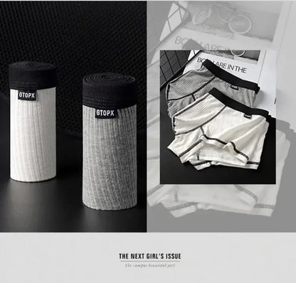 6Pack Mens Boxer Briefs Low Rise Boxers Breathable Single Layer U Convex Pouch Mens Underwear