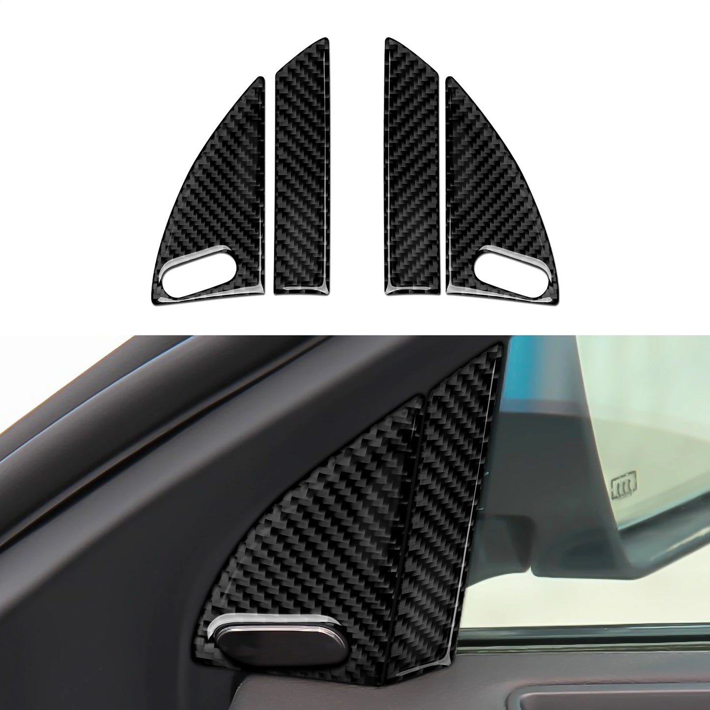 For Chrysler 300 (2011-2014) Car Center Console Gear Shift Panel Steering Wheel Cover Carbon Fiber Interior Sticker Accessories