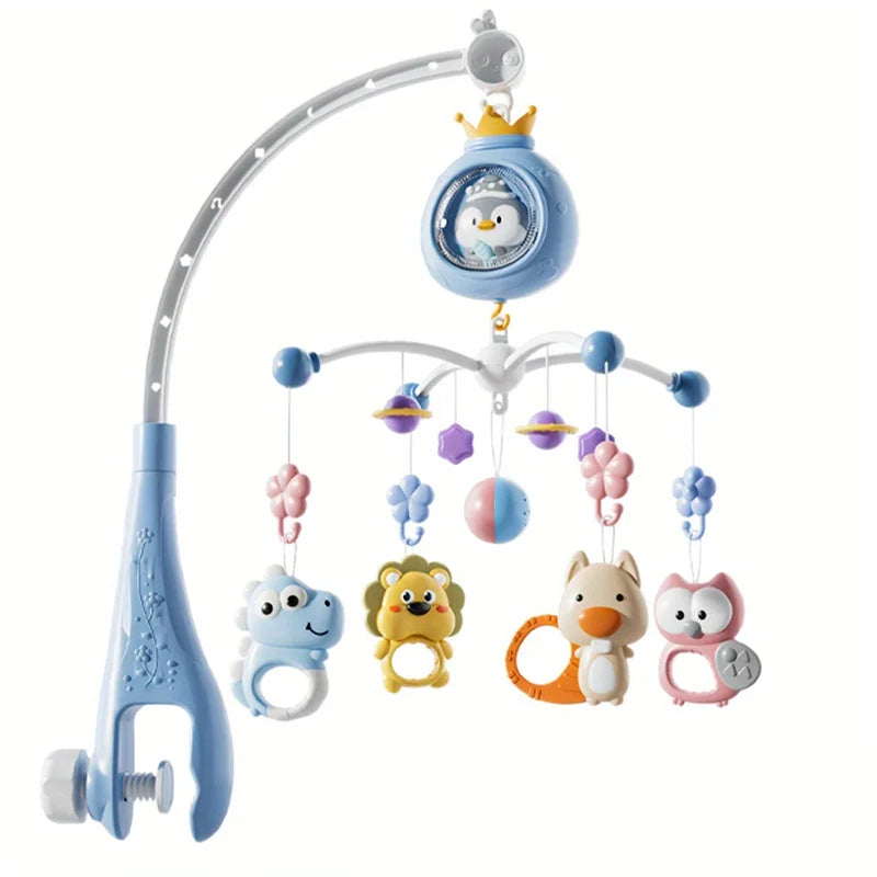 Musical Baby Crib Mobile with Projector Remote Control Night Light Sensory Hanging Toy for Newborns Infant Stroller