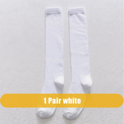 1/5 Pairs Men's Solid Cotton Long Crew Socks Elastic Business Formal Dress Socks For Gentleman Daily Party