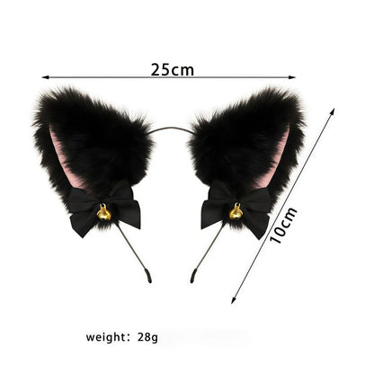 5 In 1 Fox Tail Butt Plug Set Cat Ears Headband Choker Ball Gag Nipple Clamps BDSM Cosplay Pet Play Accessories for Couples