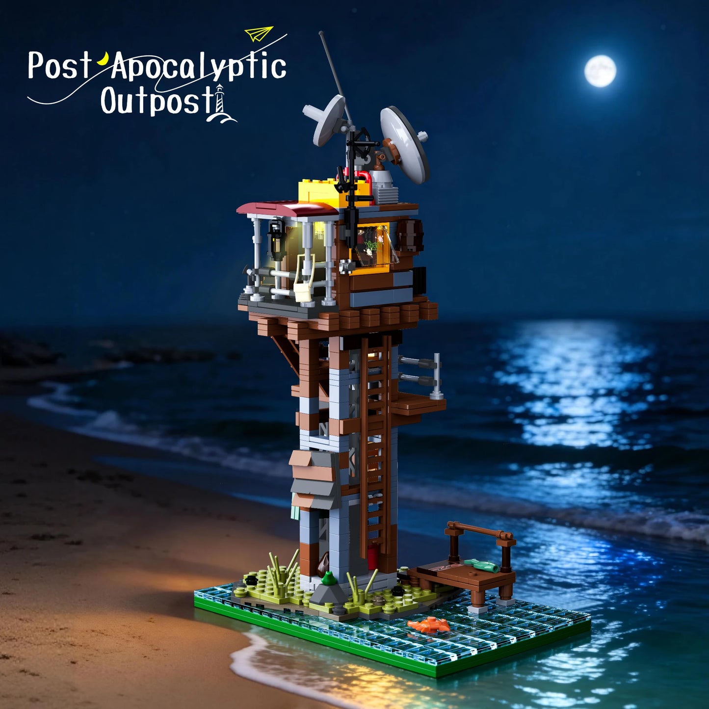739PCS Watchtower Building Blocks Toy Kit, Creative Toy Ornament, Educational Model Assembly Toy, Kids Birthday Toy Gift