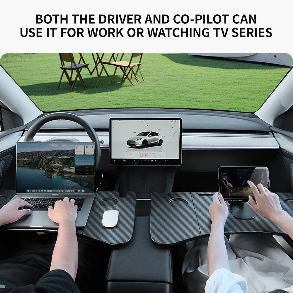 YZ Table Desk For Tesla Model 3 Y X S Highland Juniper 2021-2025 Car Steering Wheel Laptop Tray Food Desk Portable Office Table