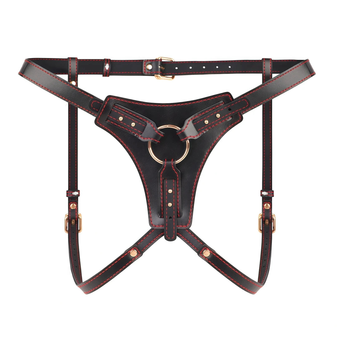 Wearable Strap On Dildo Harness Pants PU Leather Adjustable Pegging Harness Belt BDSM Bondage Underwear Sex Toy for Women Men
