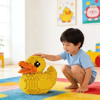 Yellow Duck Animal DIY Model Building Blocks Cartoon Pet Figures Bricks Creative Friend Girl Gift City Village