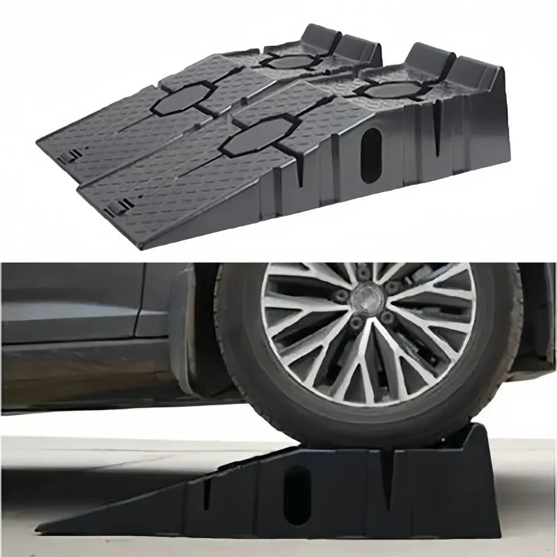 Heavy Duty Car Ramps Antiskid Working Plastic Support 2pcs Load 2500KG Car Maintenance Tools Ramp Board Ladder Jack Lift Tools