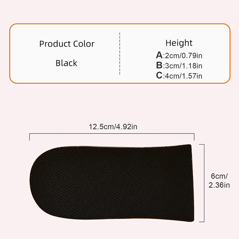 1/4/8Pairs Height Increase Insole Do Not Collapse Half Pad Breathable Memory Foam Heel Lifting Inserts Shoe Lifts Shoe Pads
