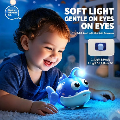 Light Up Electric Crawling Fish Toy Early Educational Sensory Play Gift for Baby Boys Girls 6-18 Months
