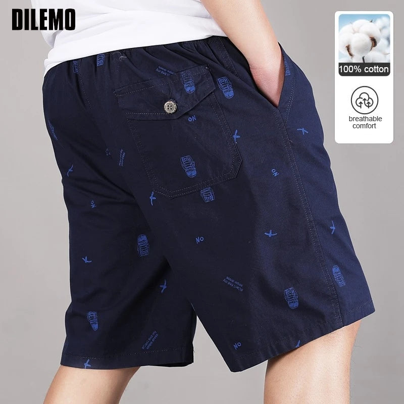 Top Quality 100%Cotton New Summer Brand Casual Fashion Streetwear Board Shorts Pants Men Loose Drawstring Trousers Men Clothes