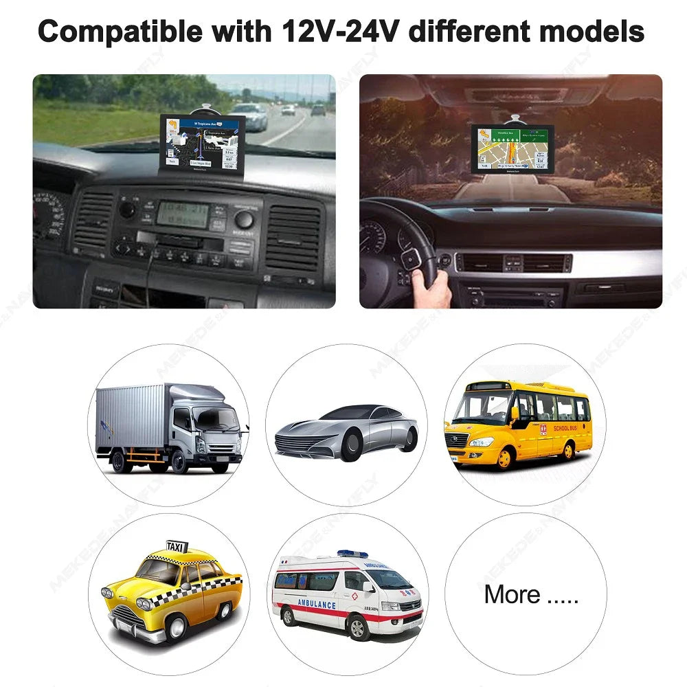 2025 New Car GPS Navigation 9 Inch Touch Screen Navigator Truck 256M+16G Built in Europe Map Hi-Fi Speaker FM Transmitter Player
