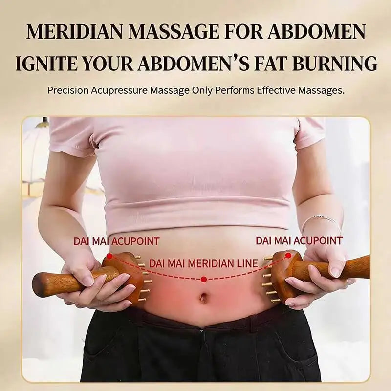 Portable 24 SOLID BRASS TEETH Meridian BRUSH GuaSha Massage Tool Precision Acupressure Massager Lymphatic Drainage stress Relief