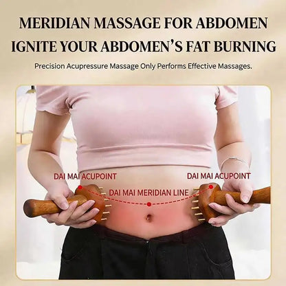 Portable 24 SOLID BRASS TEETH Meridian BRUSH GuaSha Massage Tool Precision Acupressure Massager Lymphatic Drainage stress Relief