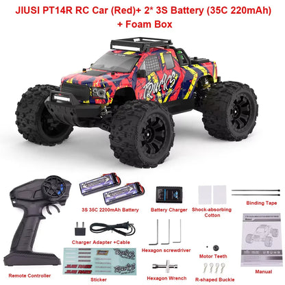 JIUSI RC Car PT14R MT14R 1/14 Brushless 80km/h 2.4G Remote Control 4WD Racing Car 3S 35C 2200mAh High Speed Off-road RC Truck