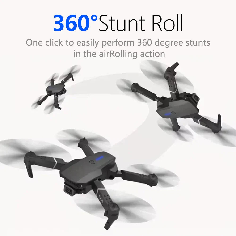 E88 Mini Drone UAV 360-Degree Rotating Folding WiFi Remote Control Aerial Photography Quadcopter Toy Helicopter One-Click New