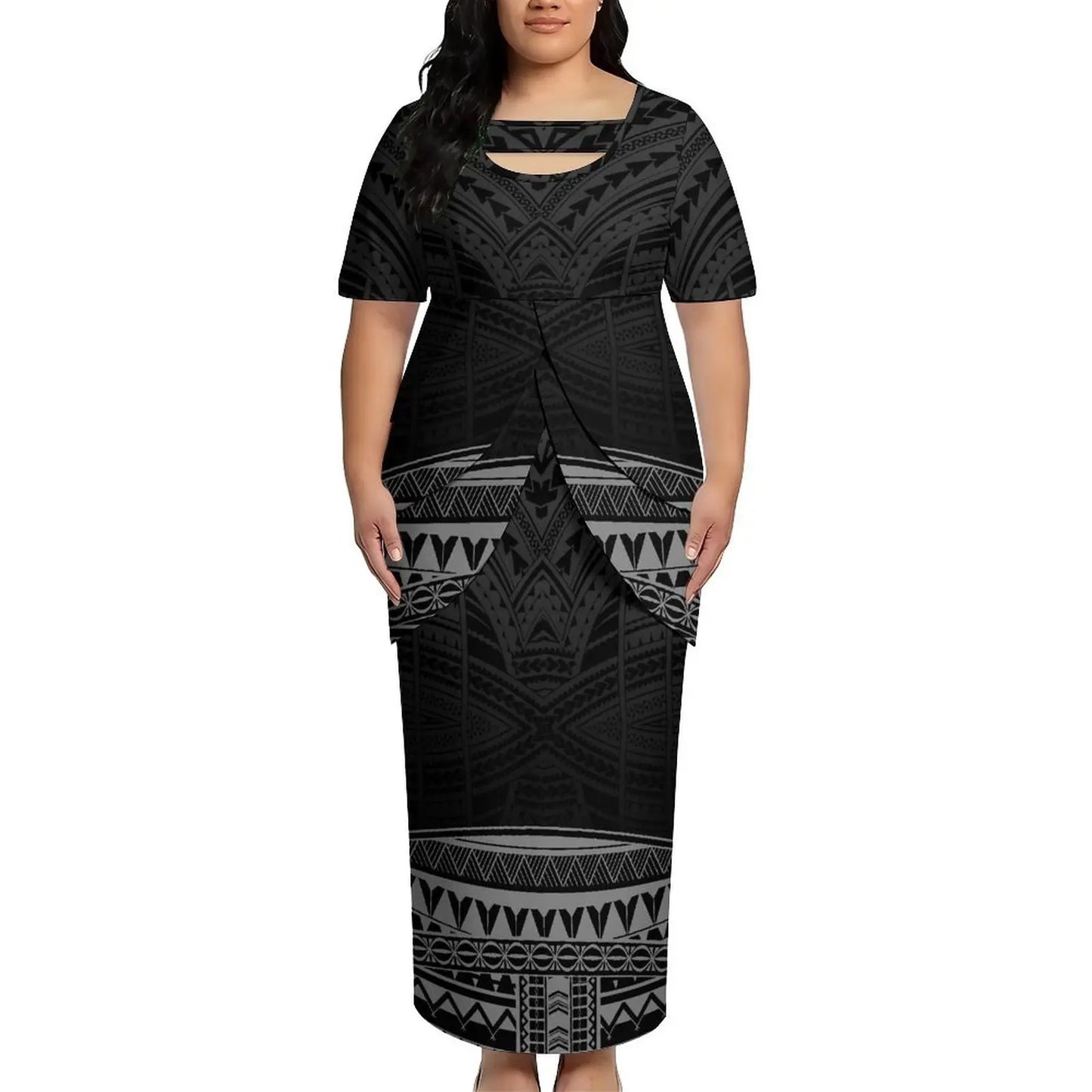 Puletasi New Design Short Sleeved Long Dress Customized Top And Skirt Knee Length Dress Party Top And Skirt Soft Fabrics