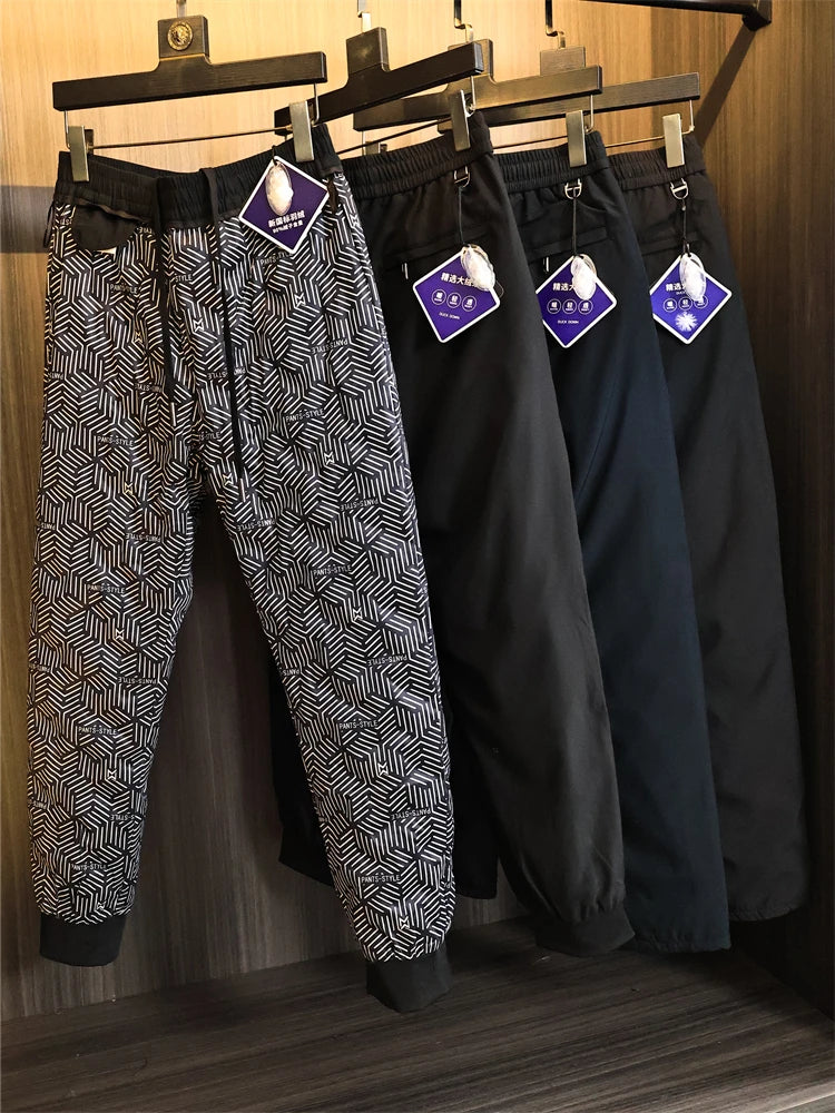 Thickened 90 down Men's Winter Trousers Straight Leg Long Pants Fashionable Urban Casual Pure Color Warm Anti-Cold Duck down ...