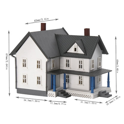 Evemodel N Scale Model Dwelling House Pre-built Painted Two-story Building