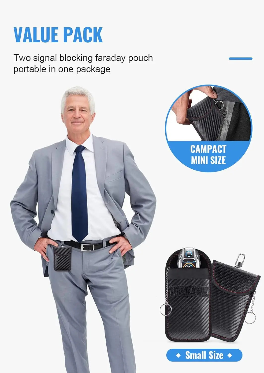 Anti Theft Faraday Box with Bag for Key Fob Cage RFID Faraday Key Fob Protector Radiation-proof Mobile Phone Box Car Keyless