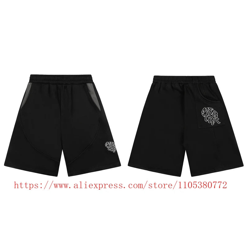 High Street Trendy Men's Mertre Denim Shorts Summer Loose Versatile Straight Leg Heavy Fabric Pants Stock