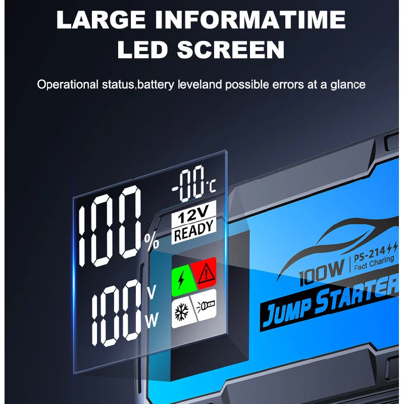 Car Emergency Battery Starter Jump Portable Power Bank Multi Function 8000A Ultra-Large Capacity 12V Auxiliary Starting Device