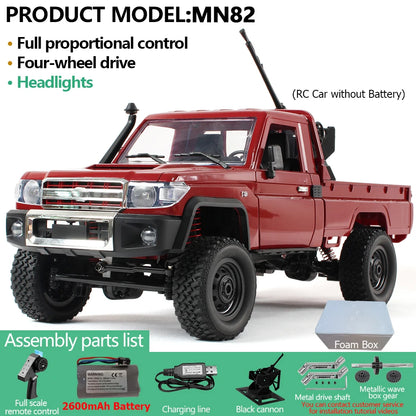 MN82PRO MN82 1/12 RC Car 4WD 2.4G Remote Control Car Simulation Classic All-terrain Off-road LED Light RC Truck Toys As Kid Gift