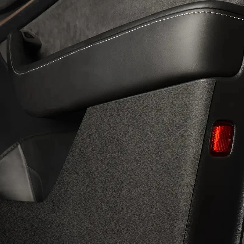 For Tesla Model YL 6-Seater Car Door Anti-Kick Pad Leather Sticker Trim Kit Side Door Protector Cover Car Interior Accessories